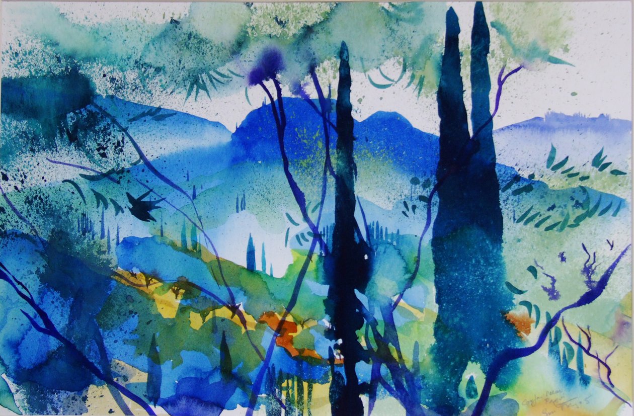 Korfu, poblíž Pagoi, 2005 (akvarel na papíře) od Simon Fletcher
