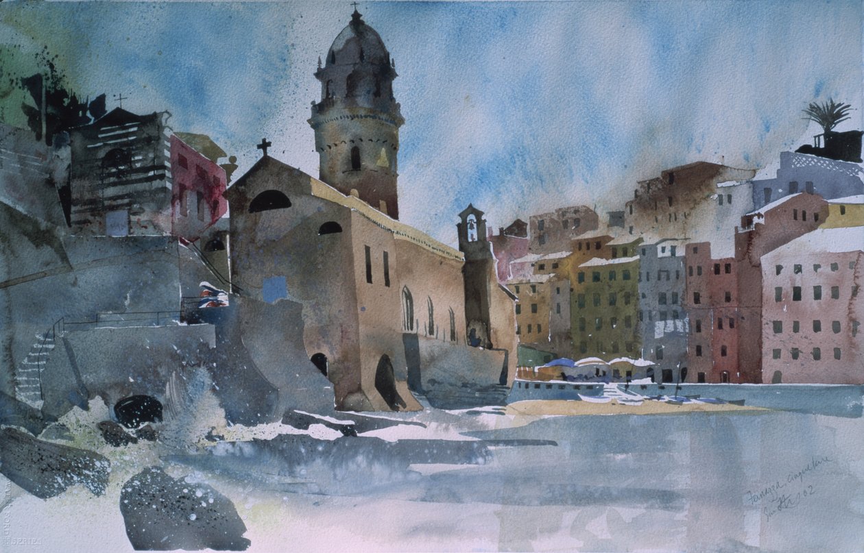 Fernazza, Cinque Terre, 2002 (akvarel na papíře) od Simon Fletcher