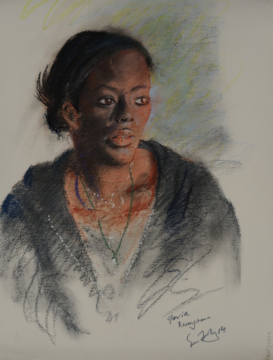 Gloria Rwarytare, 2014 (pastel na papíře) od Simon Fletcher