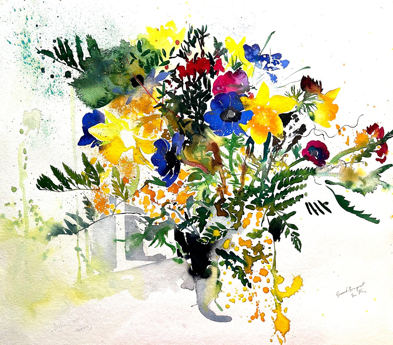 Velká kytice, 2005 (akvarel) od Simon Fletcher