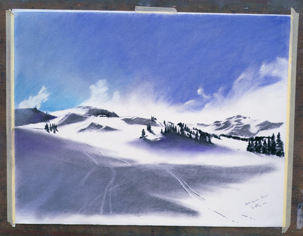 Haute-Savoie, únor 2006 (kombinovaná technika) od Simon Fletcher