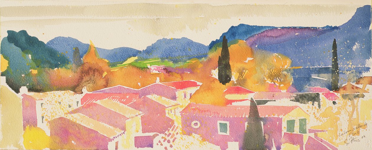 La tour sur Orb, 2004 Francie (akvarel) od Simon Fletcher