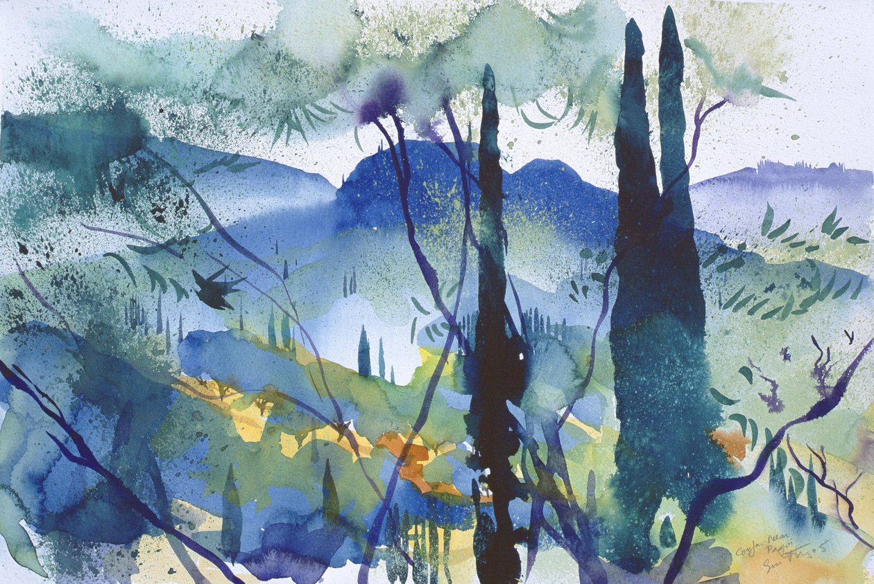 Poblíž Pagoi, Korfu, 2005 (akvarel) od Simon Fletcher