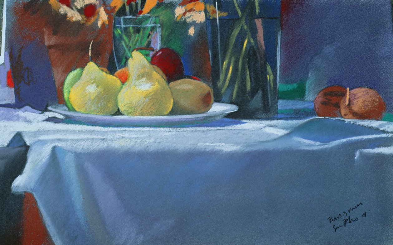 Hrušky a vázy, 2004 (pastel) od Simon Fletcher