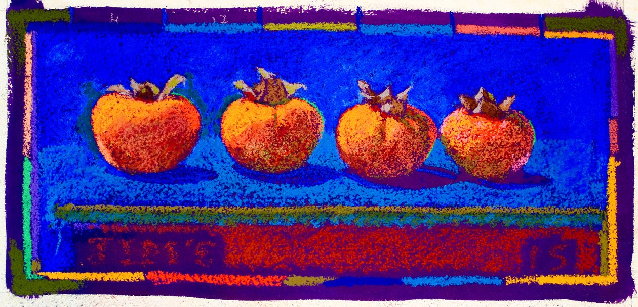 Persimmons, 2015 (pastel na papíře) od Simon Fletcher
