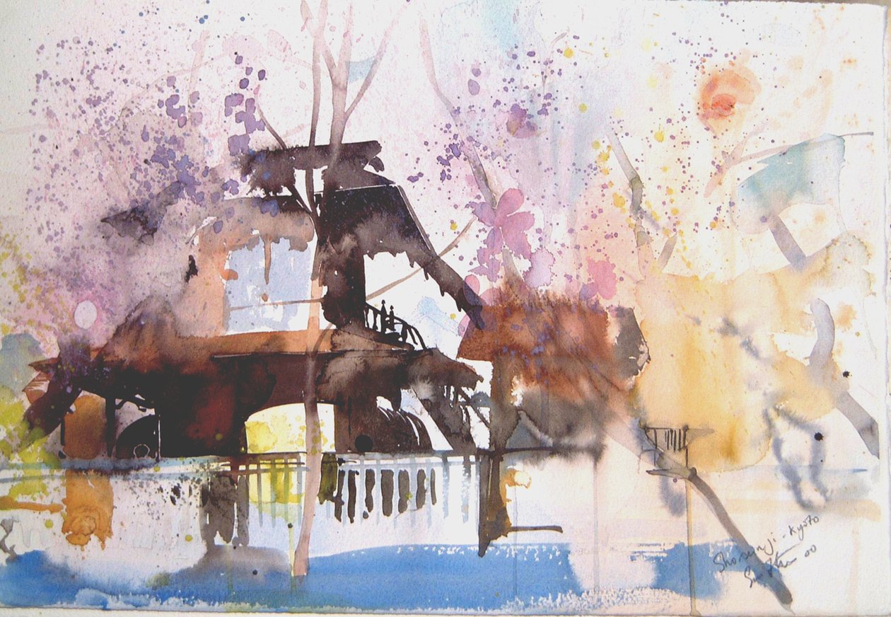 Sho Sein Ji Kyoto, 2000 (akvarel) od Simon Fletcher