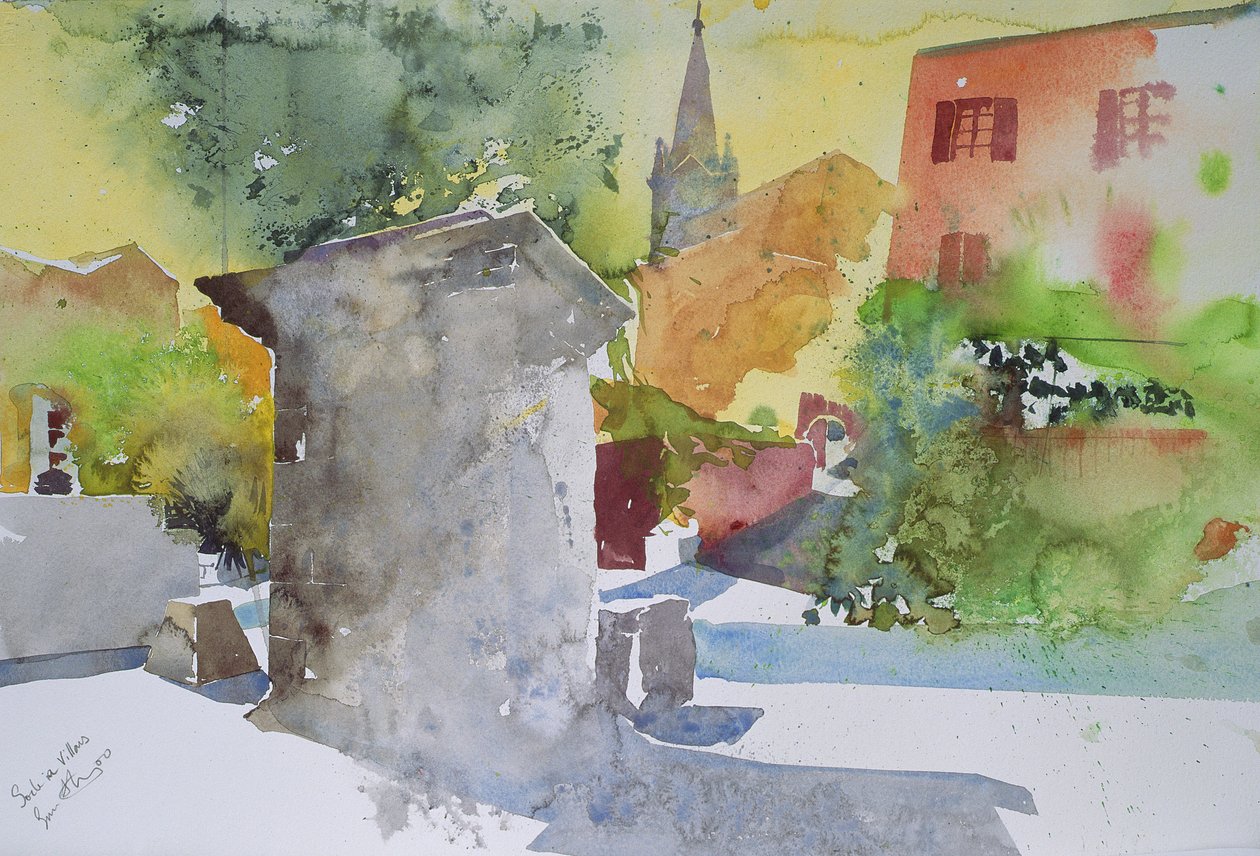 Socle a Villars, Francie, 2003 (akvarel) od Simon Fletcher