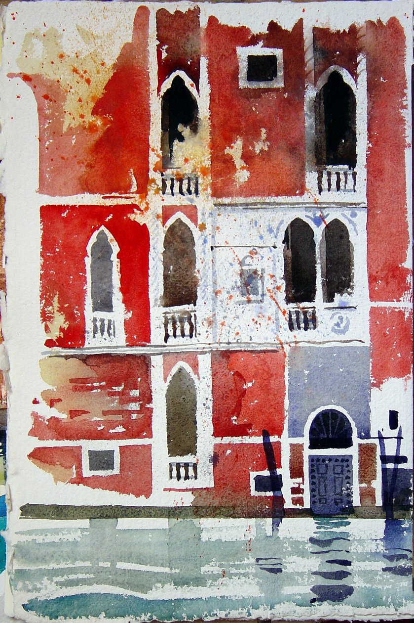 Červený dům, Benátky, 2006 (akvarel) od Simon Fletcher