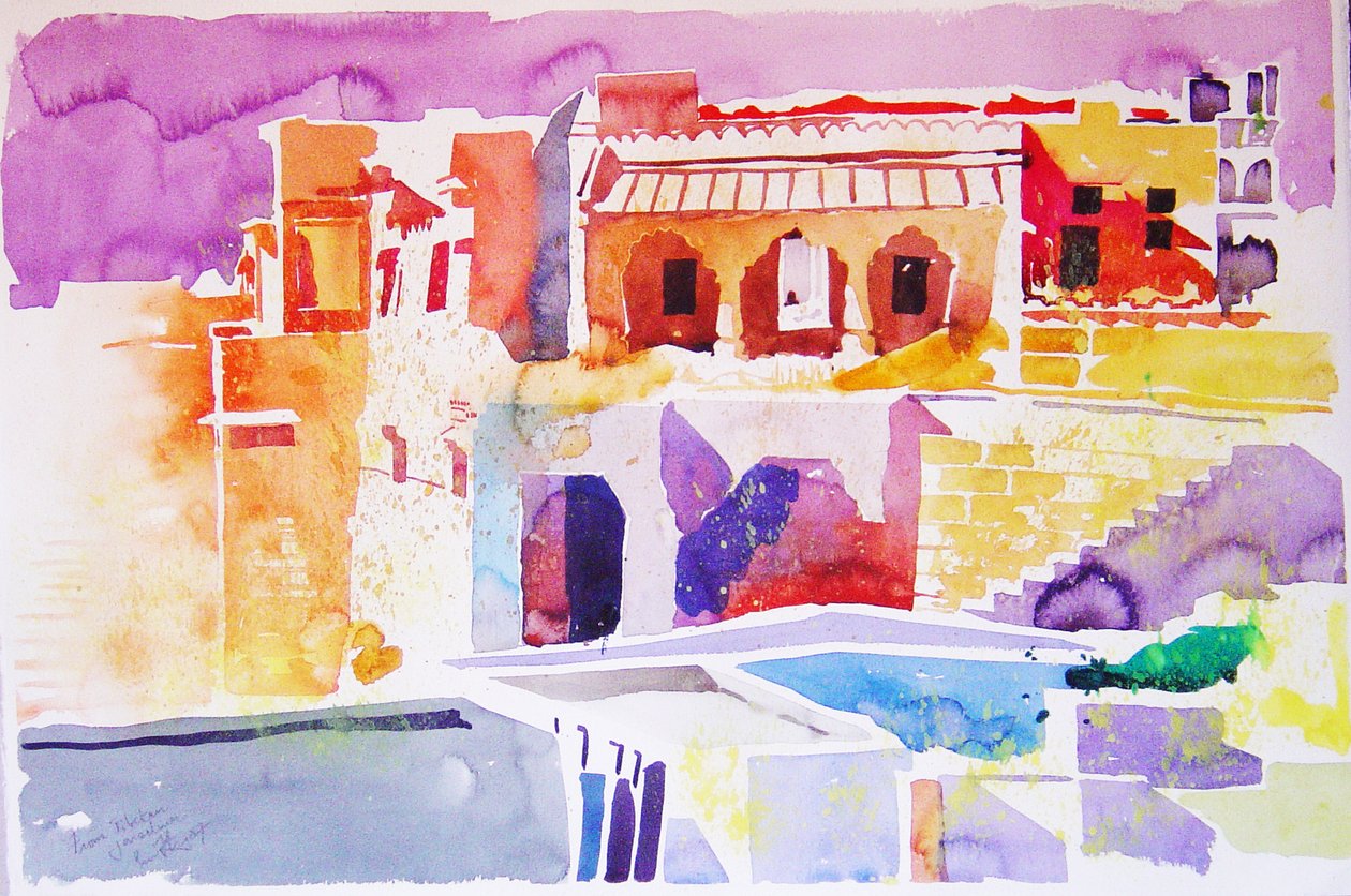 Tibetský Jaisalmer (akvarel na papíře) od Simon Fletcher