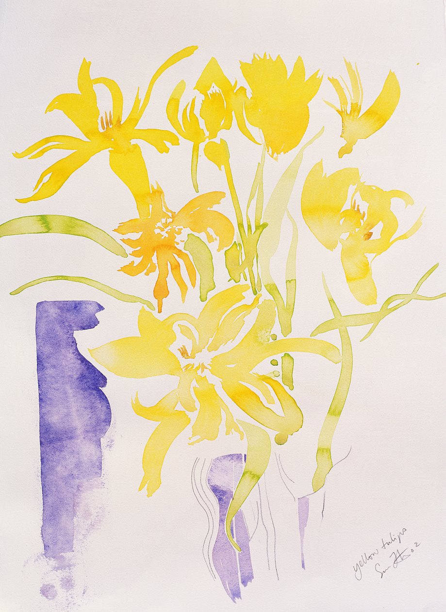 Žluté tulipány, 2000 (akvarel) od Simon Fletcher