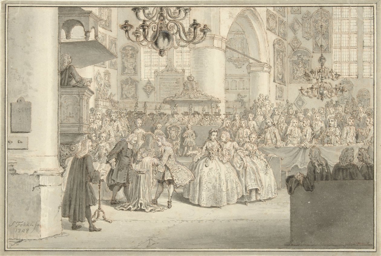 Křest prince Williama V., 1748 od Simon Fokke