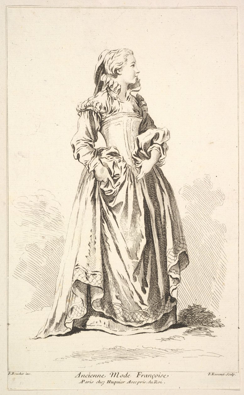 Old Fashion Françoise, od Sbírka různých zahraničních postav Vynalezl..., 18. století. od Simon Francois Ravenet