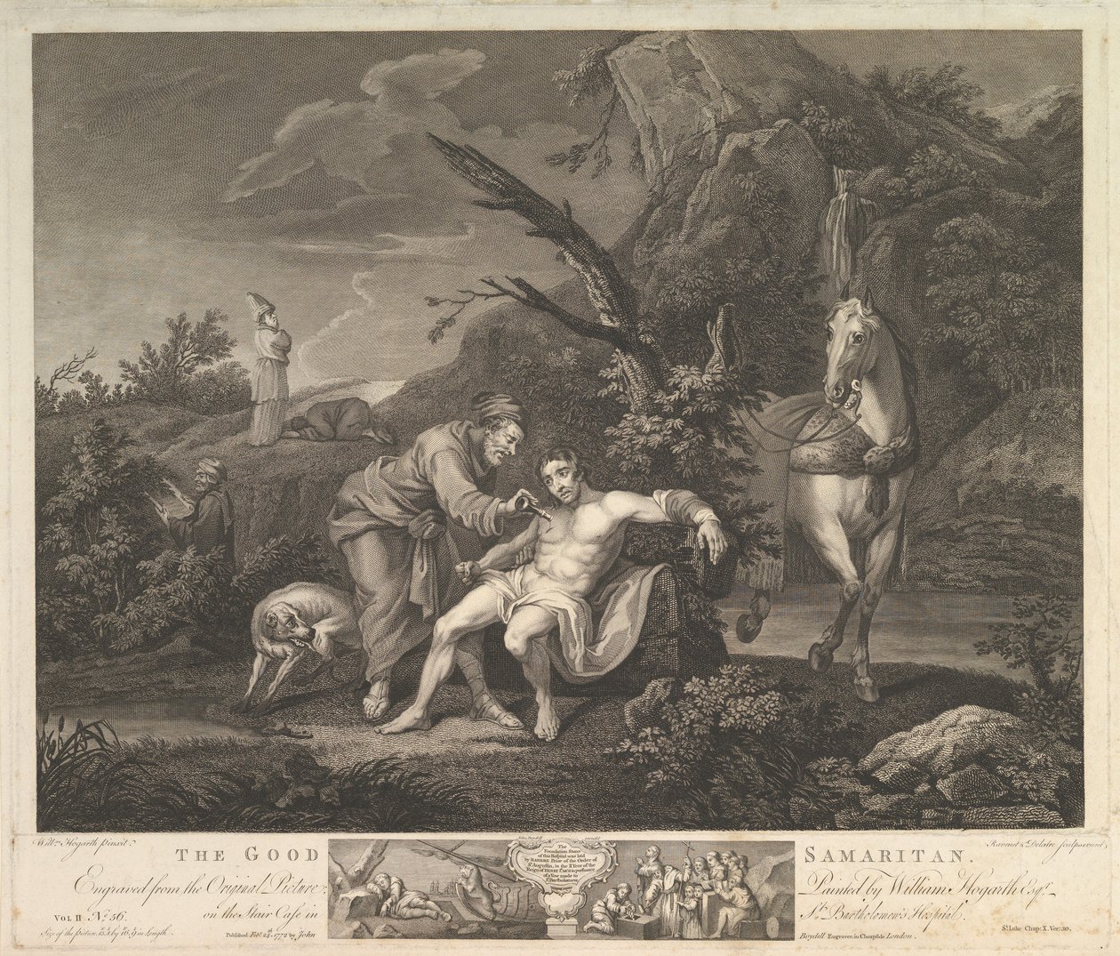 Milosrdný Samaritán sv. Lukáš, kapitula. 10, verš 30, 24. února 1772. od Simon Francois Ravenet