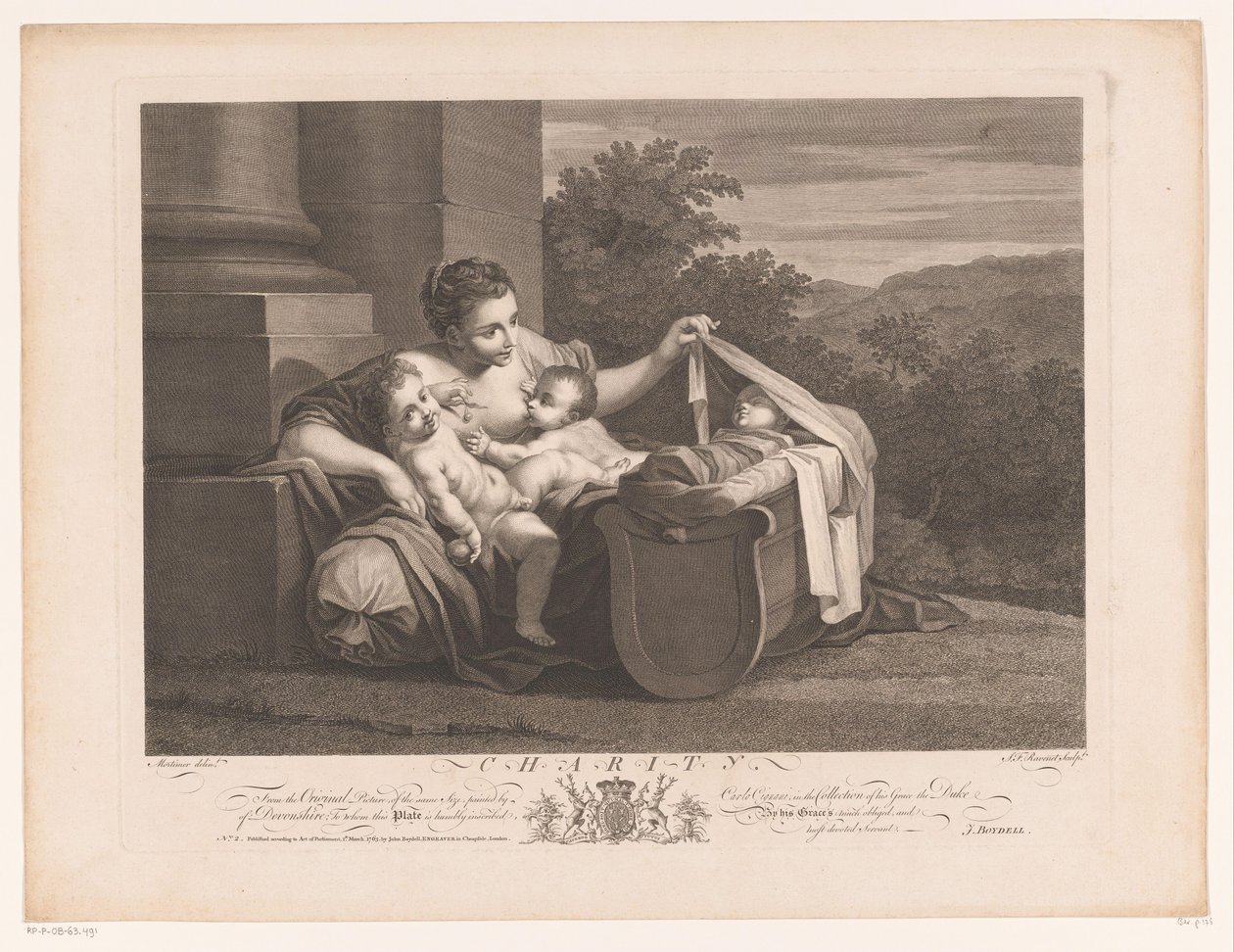 charita Charita (titul na předmětu) Obrazy ze sedmnáctého století ze sbírky Devonshire (název série) od Simon François Ravenet (le vieux)