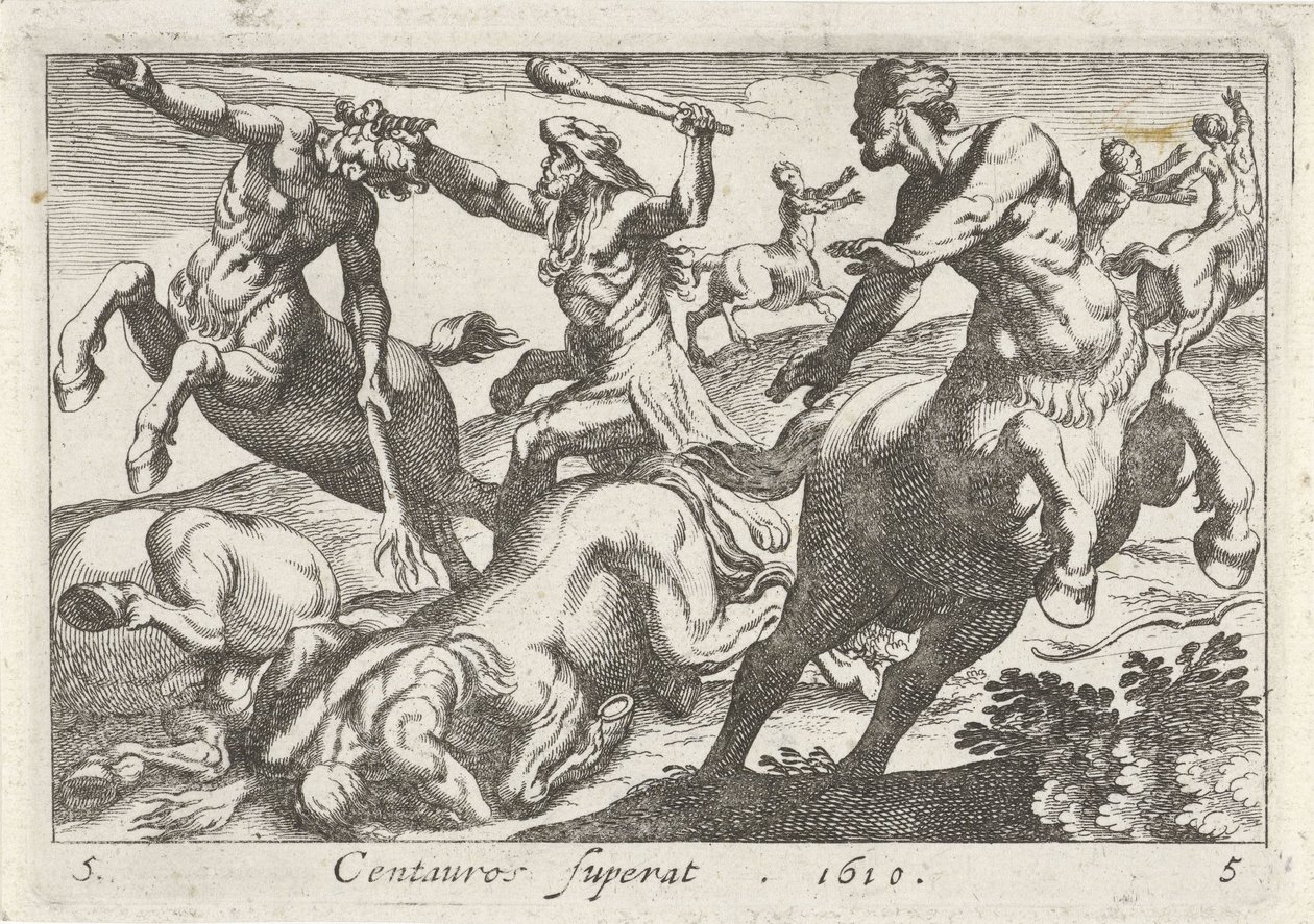 Herkules v boji s kentaury od Simon Frisius