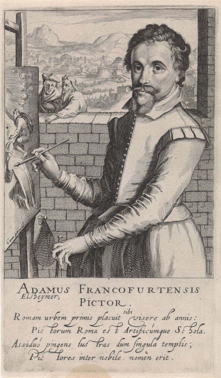Portrét Adama Elsheimera od Simon Frisius