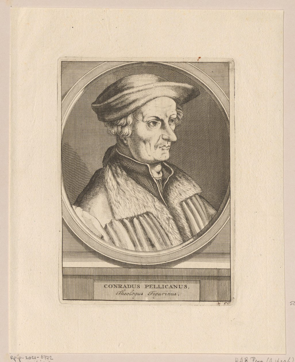Portrét Conrada Pellicana od Simon Frisius