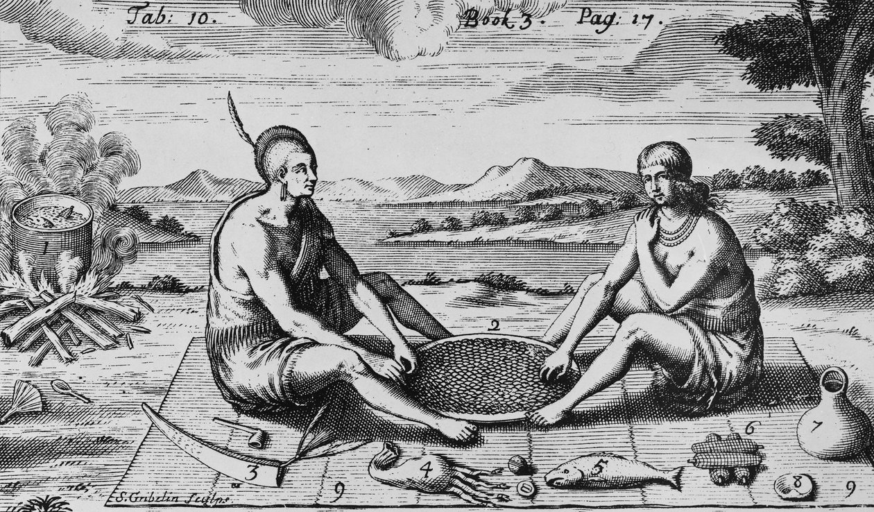 Muž a jeho žena na večeři, 1705 od Simon II Gribelin