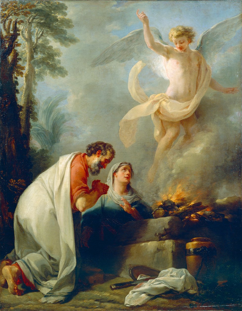 Oběť Manoaha, otce Samsona, Simon Julien (1735-1800), olej na plátně, cca 1760 od Simon Julien