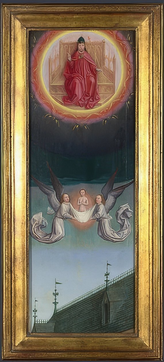 Duše svatého Bertina je nesena do nebe (oltářní obraz z opatství sv. Bertina). Kolem roku 1459 od Simon Marmion