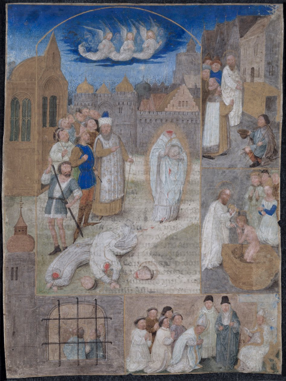 List vyříznutý z breviáře Karla Smělého a Markéty z Yorku..., c. 1467-1470. od Simon Marmion