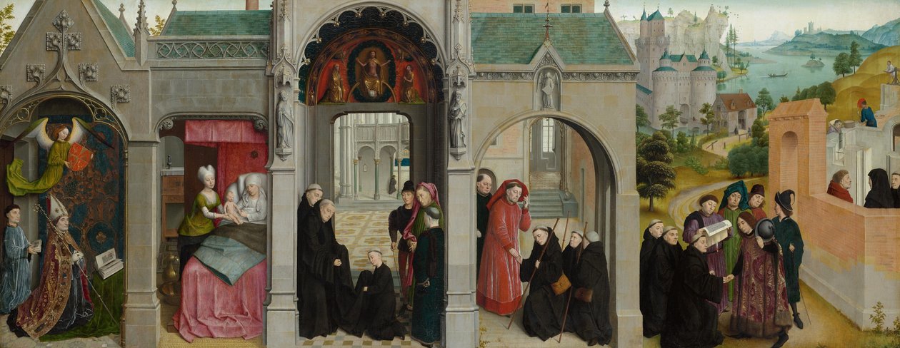 Výjevy ze života svatého Bertina - Zvěstování s proroky a evangelisty od Simon Marmion