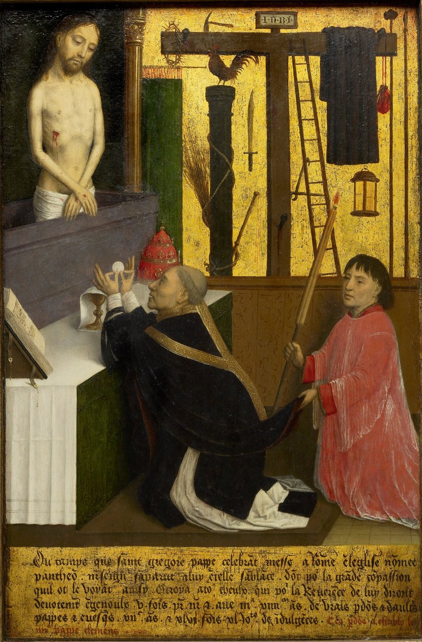 Mše svatého Řehoře - Marmion, Simon (asi 1425-1489) - asi 1460 - Olej na dřevě - 45,1x29,4 - Galerie umění Ontaria od Simon Marmion