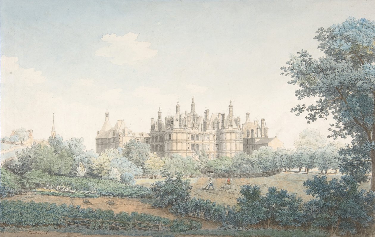 Château of Chambord při pohledu z jihozápadu, 18. století. od Simon Mathurin Lantara