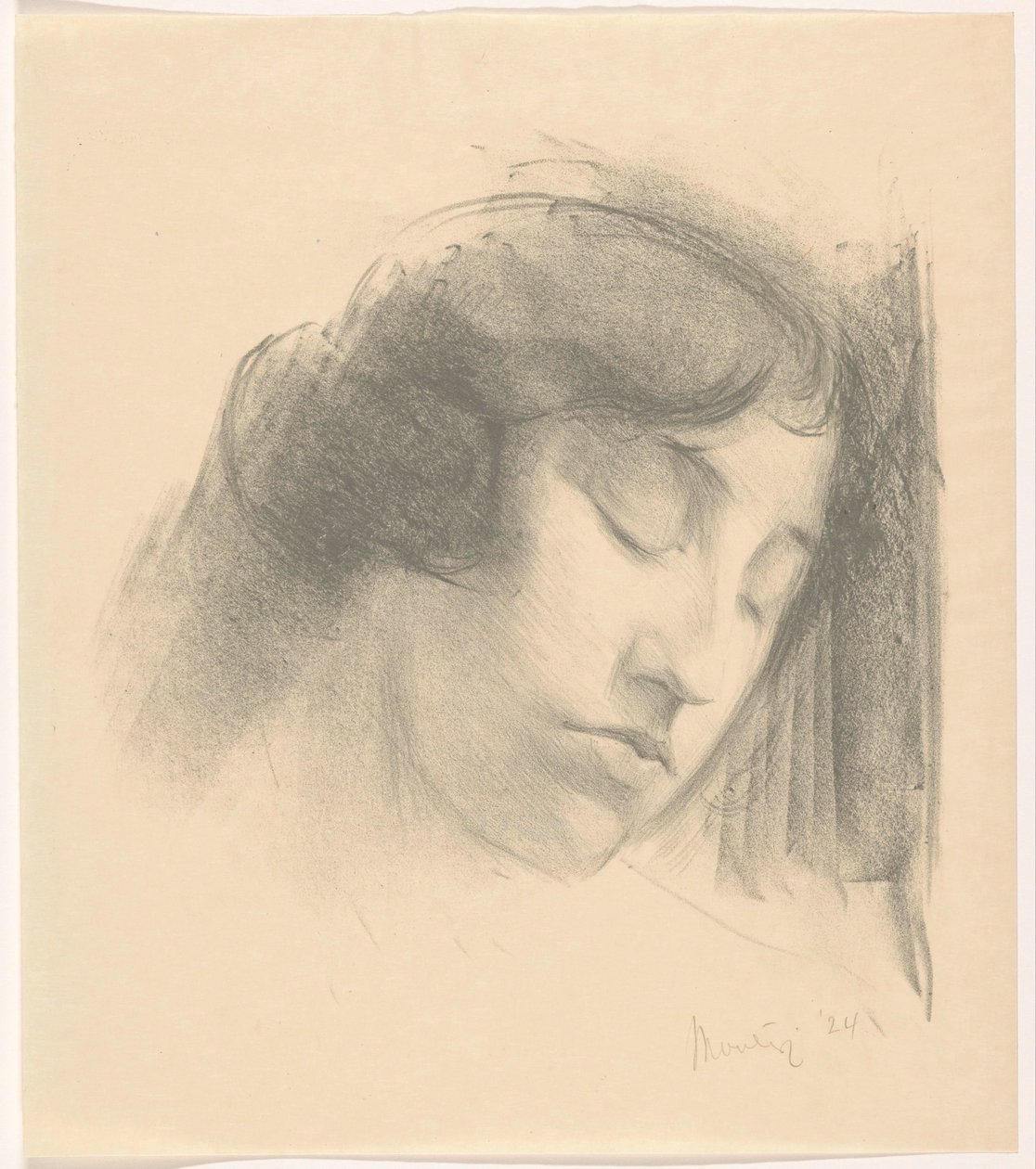 Hlava ženy se zavřenýma očima od Simon Moulijn (signed by artist)
