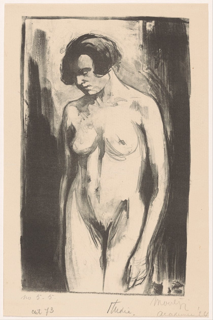 Studie stojící nahé ženy od Simon Moulijn (signed by artist)