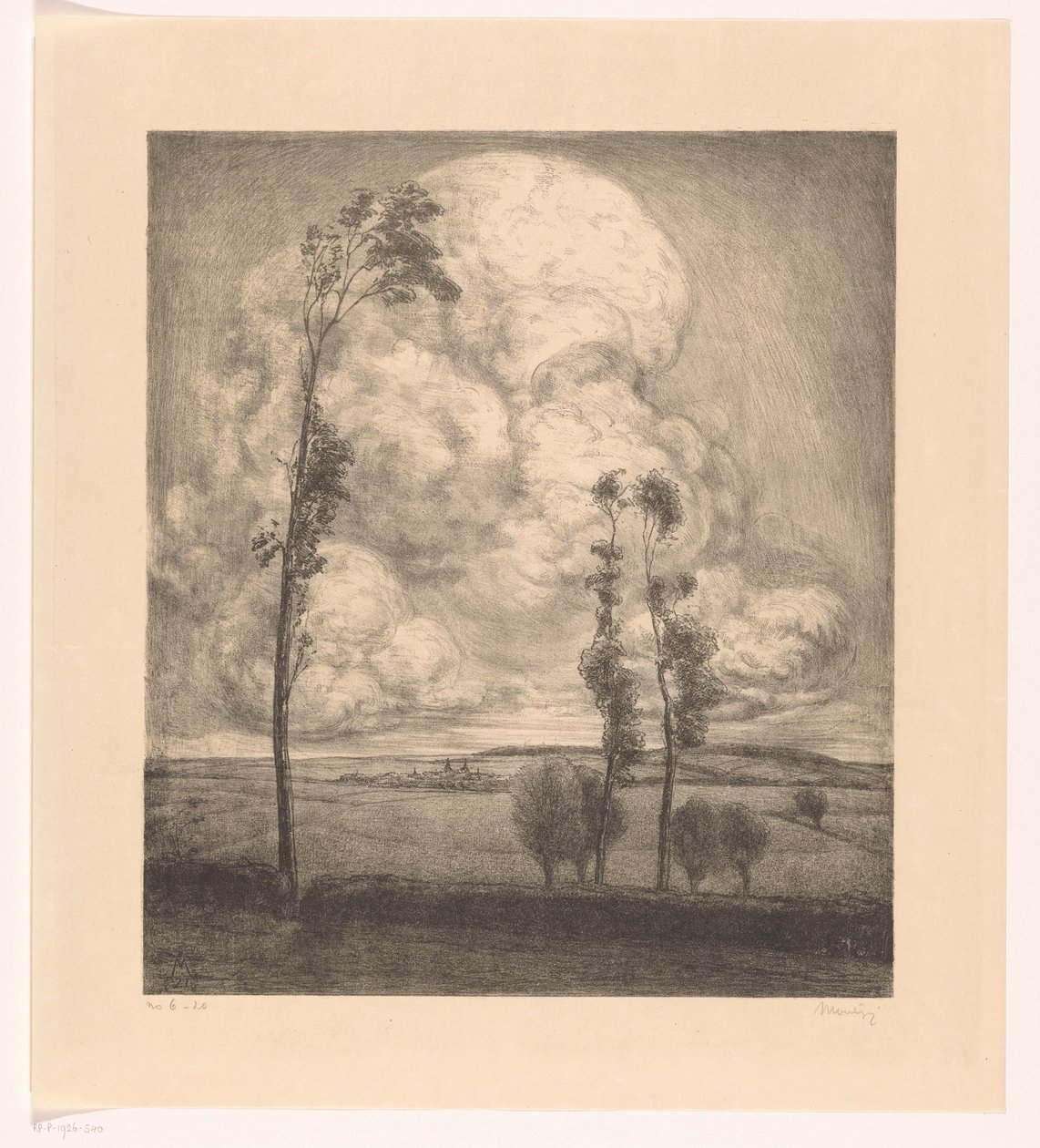 Mraky nad zvlněnou krajinou od Simon Moulijn (signed by artist)