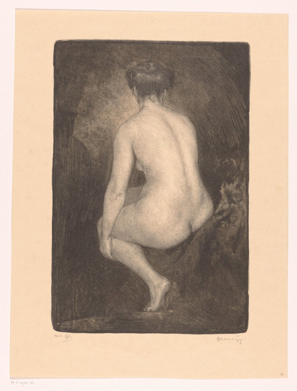 Sedící nahá žena od Simon Moulijn (signed by artist)