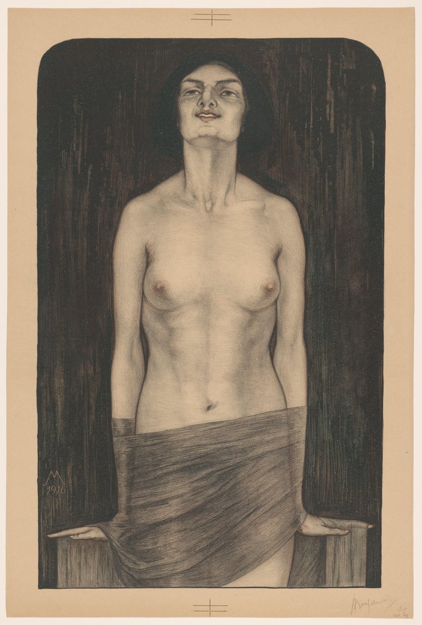 Stojící žena s holou horní částí těla Vampire (Salomé) (původní název) od Simon Moulijn