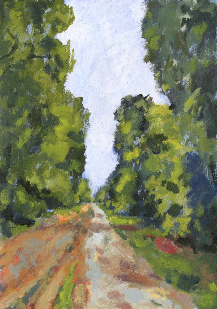 Avenue no 1, 2023 (akryl na papíře) od Simon Neville