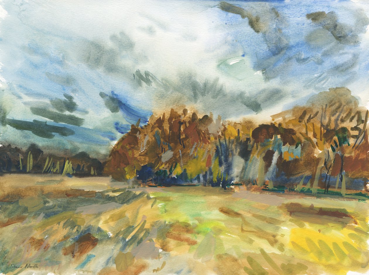 Richmond Park, 2018 (akvarel na papíře) od Simon Neville