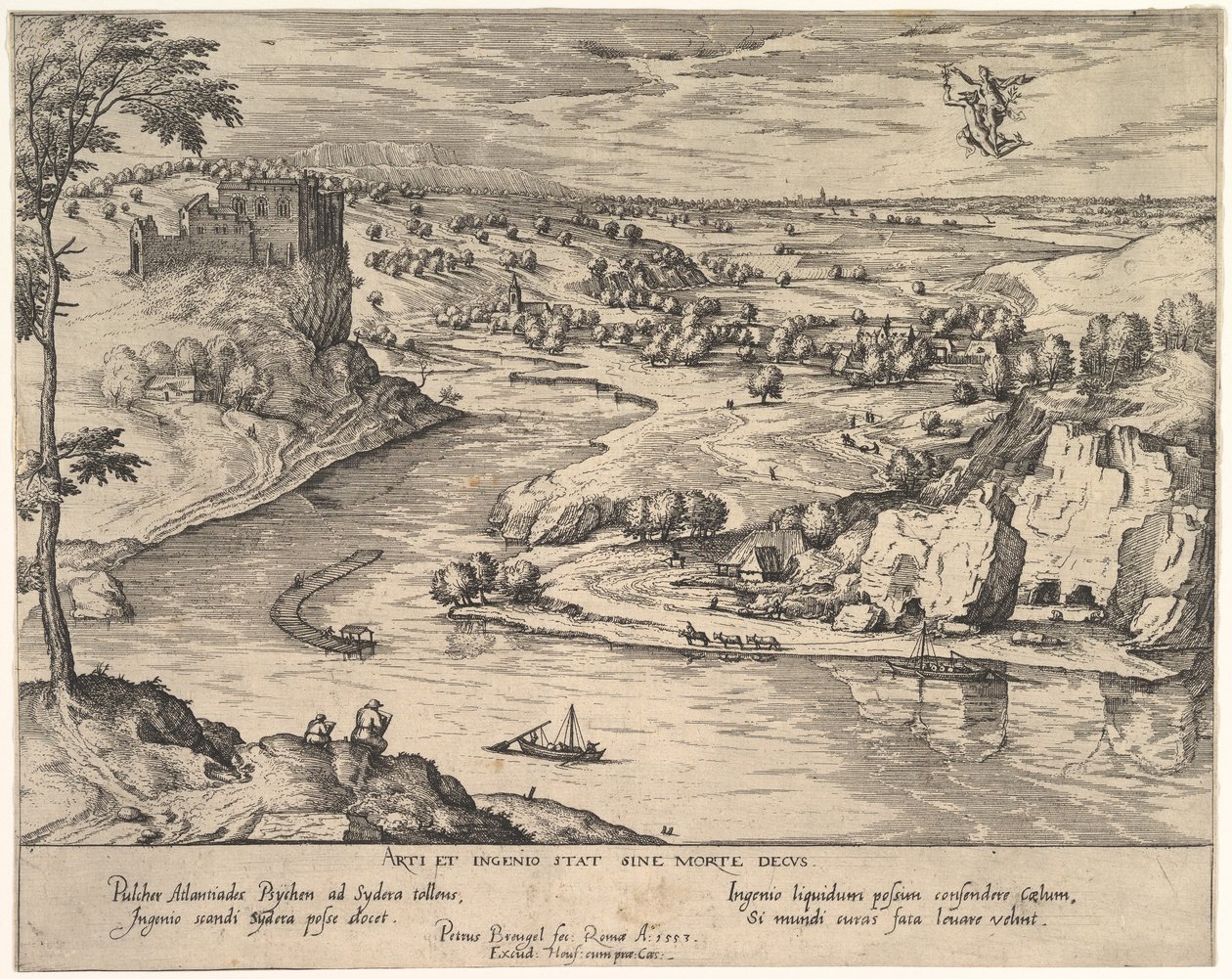 Říční krajina s psychikou unášející Merkur, ca. 1595. od Simon Novellanus