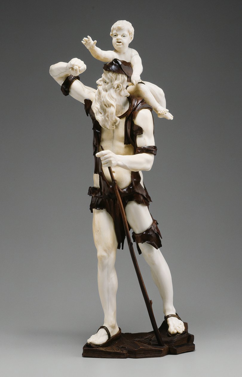 Starý žebrák nesoucí dítě, 173550. od Simon Troger