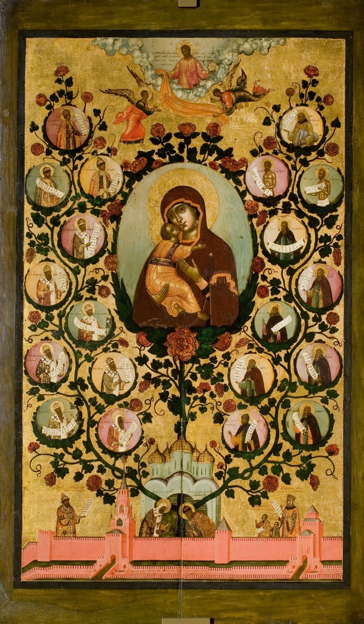 Strom státu Moskva (Chvála Panny Marie Vladimírské) od Simon Ushakov