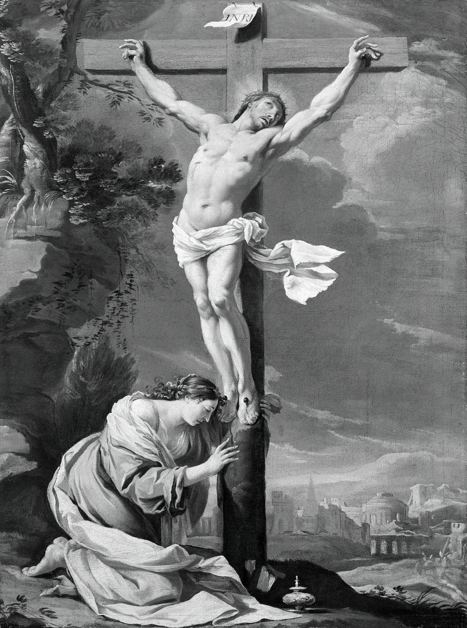 Kristus na kříži s Marií Magdalenou, 164050. od Simon Vouet