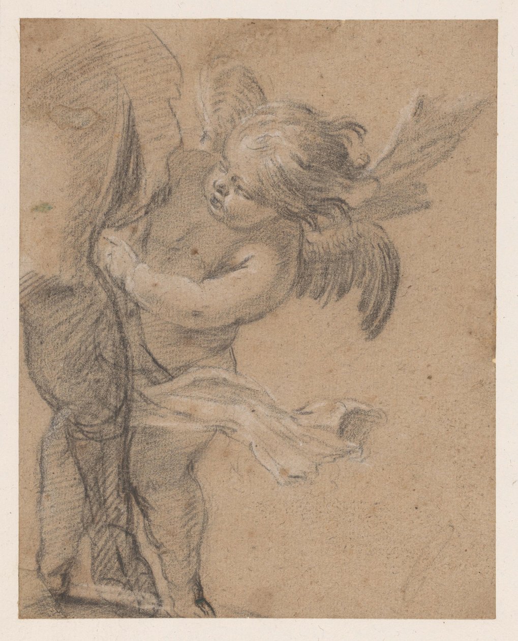 Anděl u nohy svatého Rocha od Simon Vouet