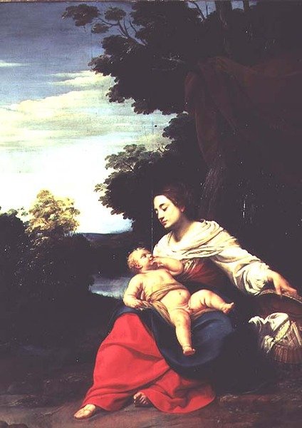 Madonna s košíkem od Simon Vouet