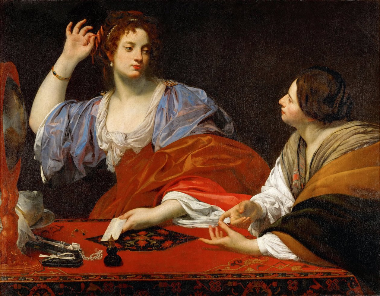 Martha obviňuje svou ješitnou sestru Marii Magdalenu - Simona Voueta (1590-1649). Olej na plátně, c. 1621. Rozměr : 110x140 cm. Uměleckohistorické muzeum, Vienne od Simon Vouet