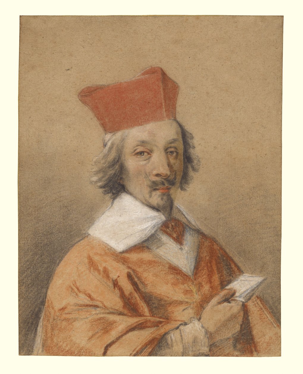Portrét Armanda-Jeana du Plessise, kardinála de Richelieu, kolem 1632-34 (křída na papíře) od Simon Vouet