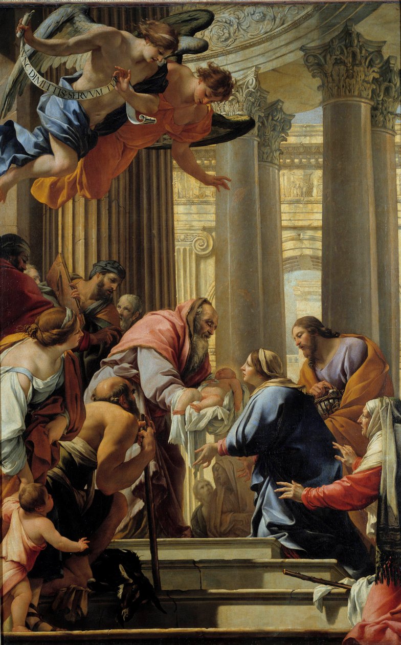 Prezentace v chrámu Obraz Simona Voueta (1590-1649) 17. století Sun. 3,93x2,5m od Simon Vouet