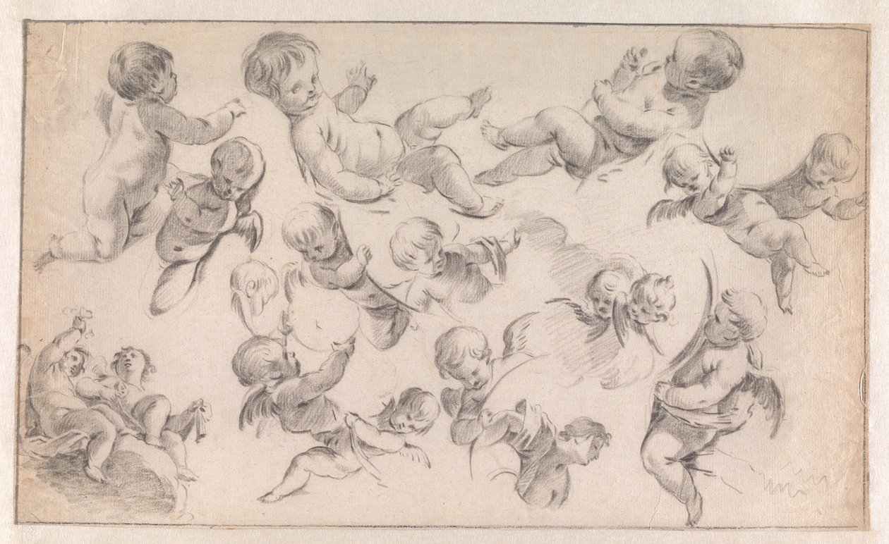 Studie k dekoraci s putti od Simon Vouet