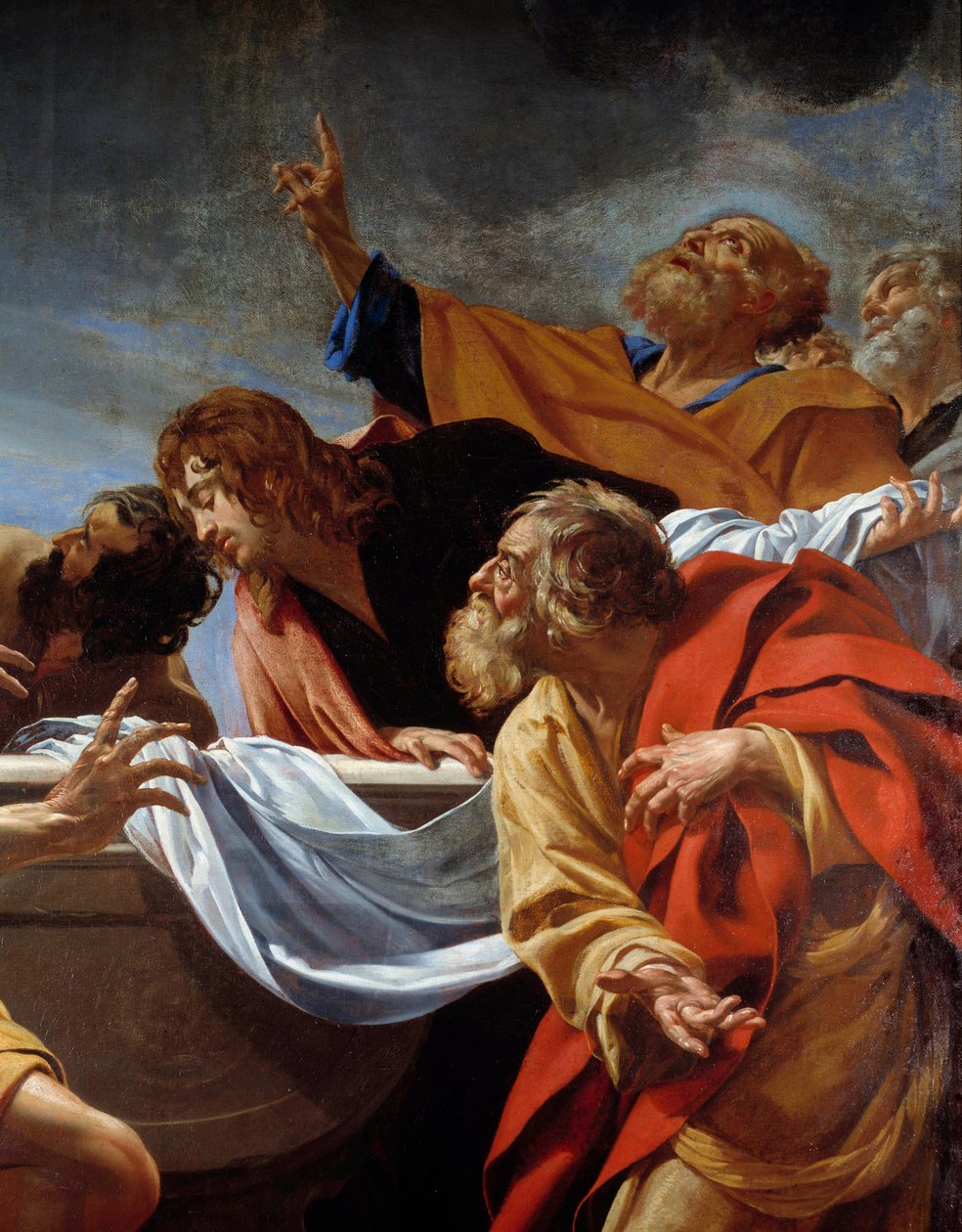 Apotres u hrobu Panny Marie Detail obrazu Simona Voueta (1590-1649) Paříž 17. století, Eglise Notre Dame des Champs od Simon Vouet