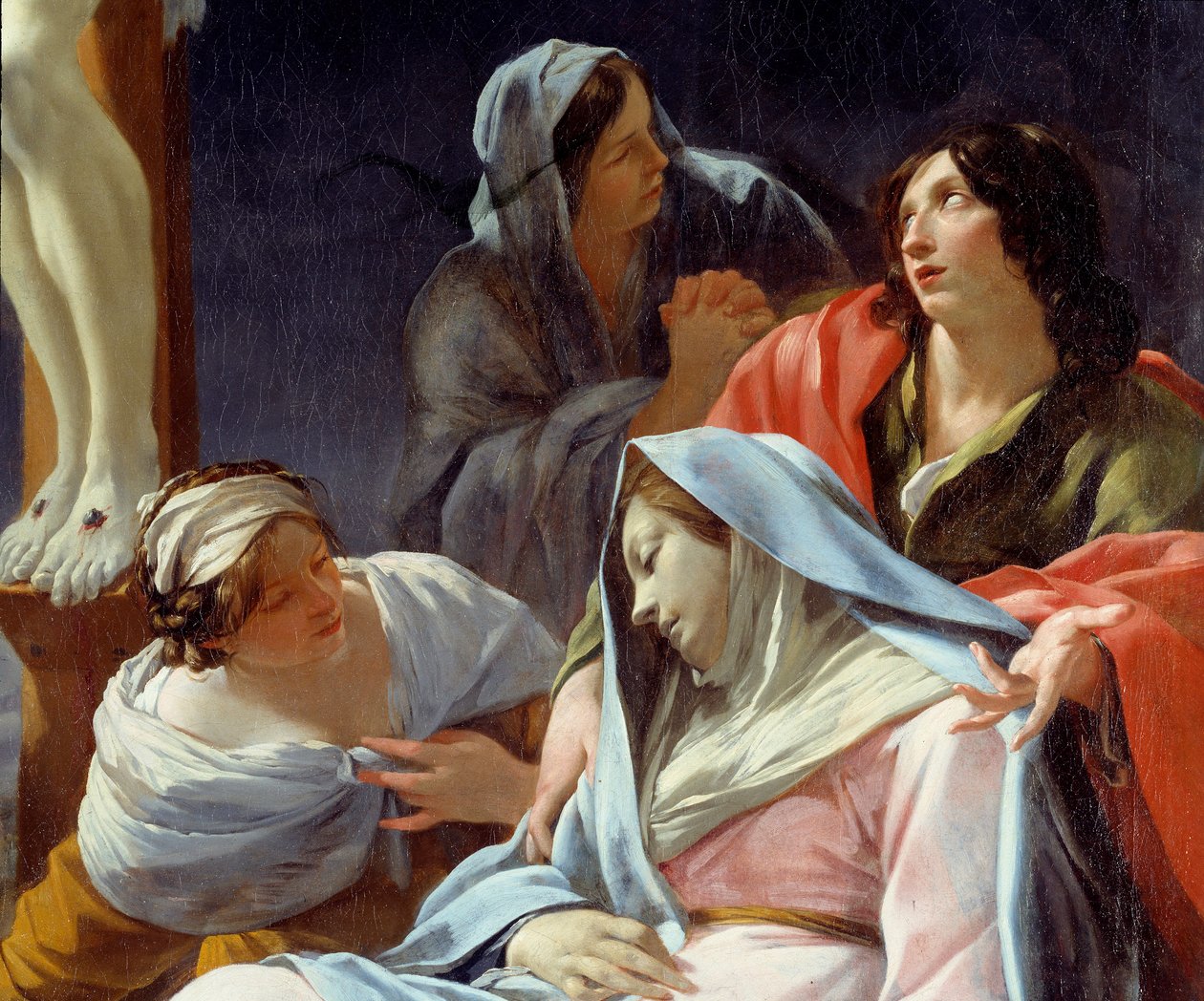 Ukřižování, detail: Panna omdlela. Obraz Simona Voueta (1590-1649) od Simon Vouet