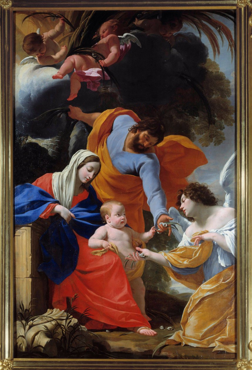 Obraz Zbytek Svaté rodiny od Simona Voueta (1590-1649) 1639 Grenoble, Musee des Beaux Arts od Simon Vouet