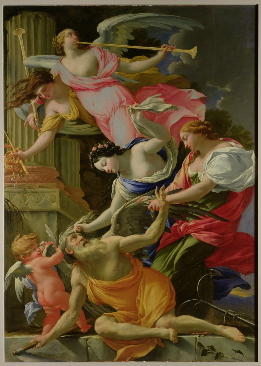 Čas poražený láskou, Venuší a nadějí, c.1645-46 od Simon Vouet