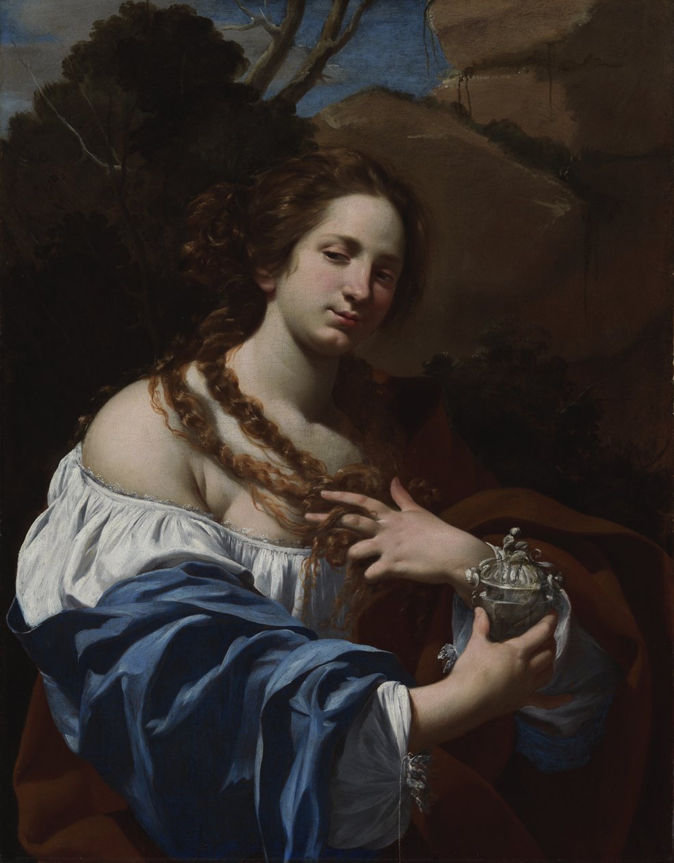 Virginia da Vezzo, manželka umělce, v roli Magdalény od Simon Vouet
